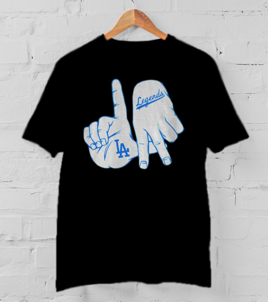 Los Angeles Dodgers Legends LA Hand Sign 2025 MLB Baseball T-Shirt