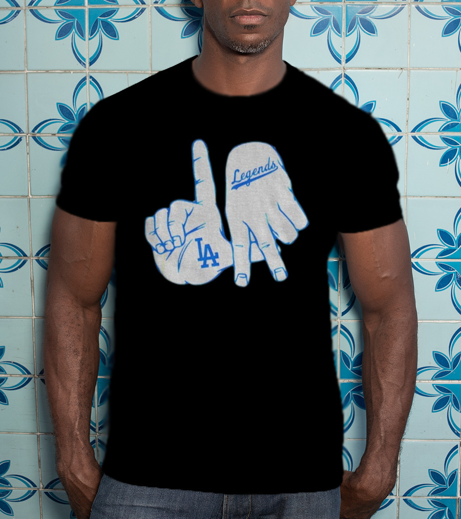Los Angeles Dodgers Legends LA Hand Sign 2025 MLB Baseball T-Shirt