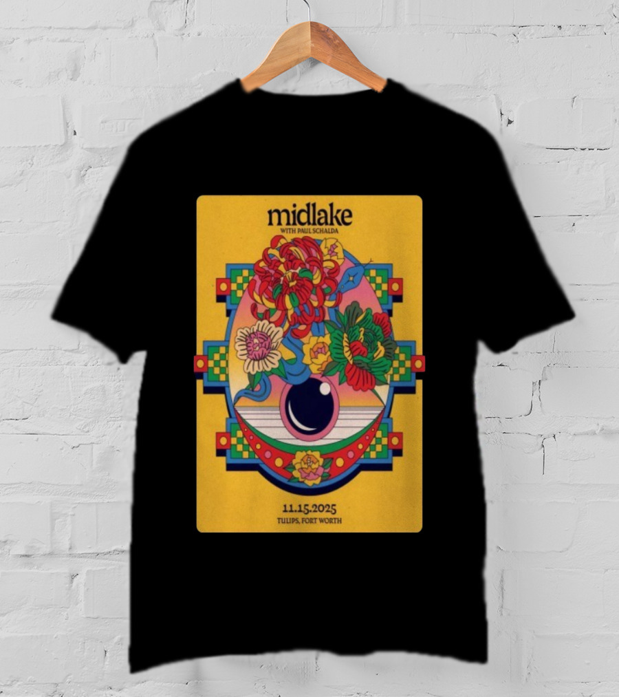 Midlake With Paul Schalda Tulips Fort Worth 11 15 2025 Psychedelic Flower Art T-Shirt