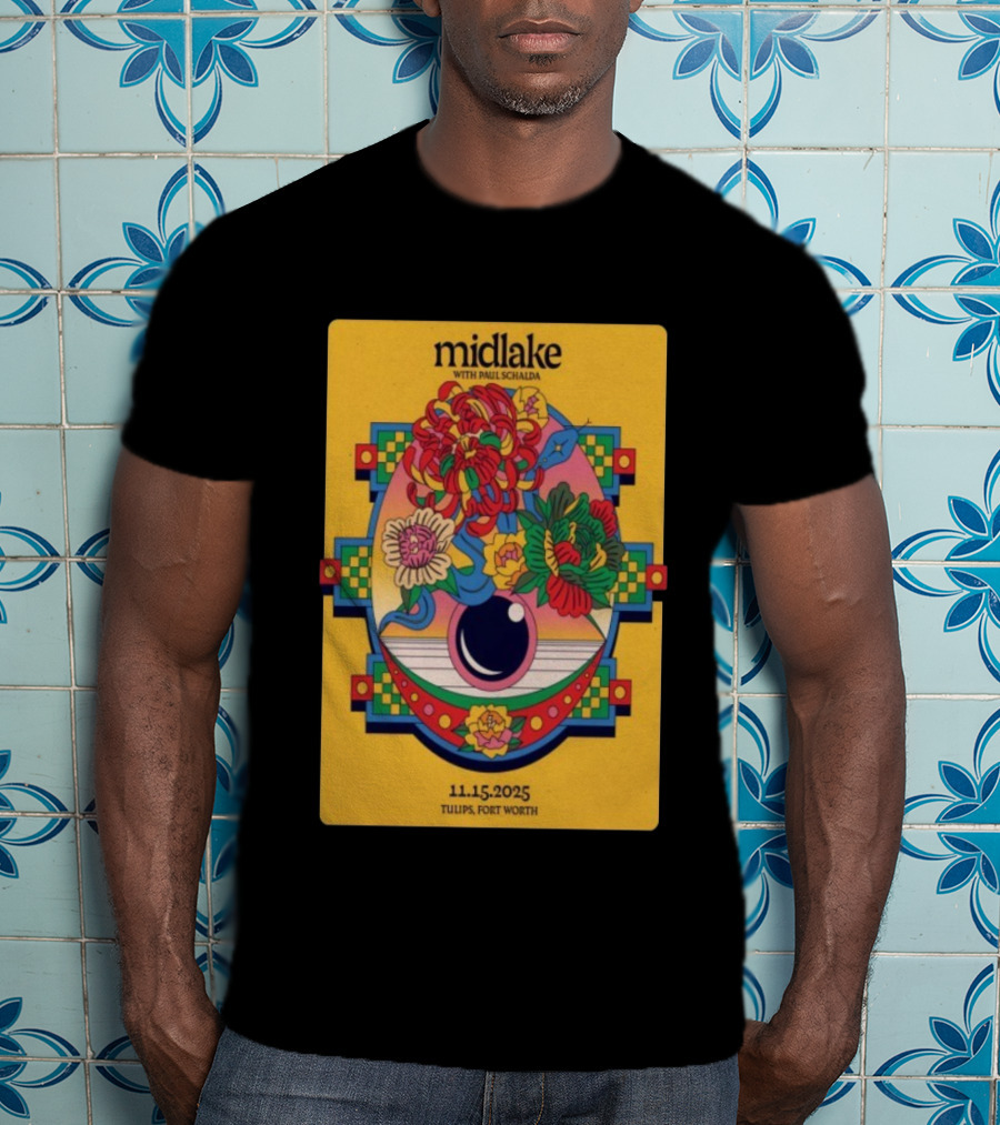 Midlake With Paul Schalda Tulips Fort Worth 11 15 2025 Psychedelic Flower Art T-Shirt