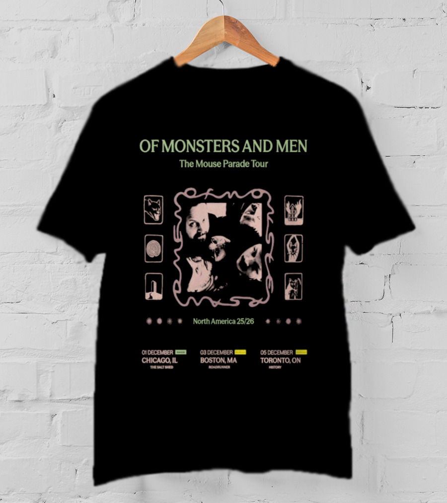 Of Monsters And Men The Mouse Parade Tour North America 2025 Chicago Boston Toronto T-Shirt