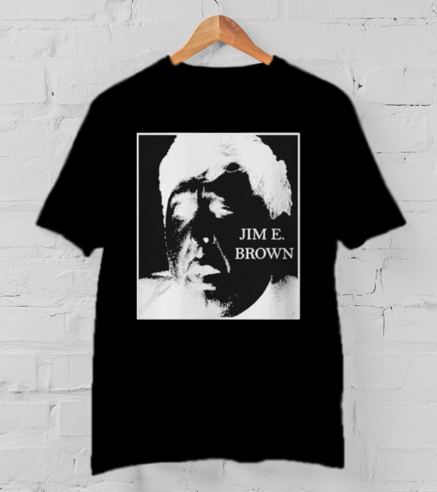 Jim E. Brown Face Monochrome High Contrast T-Shirt