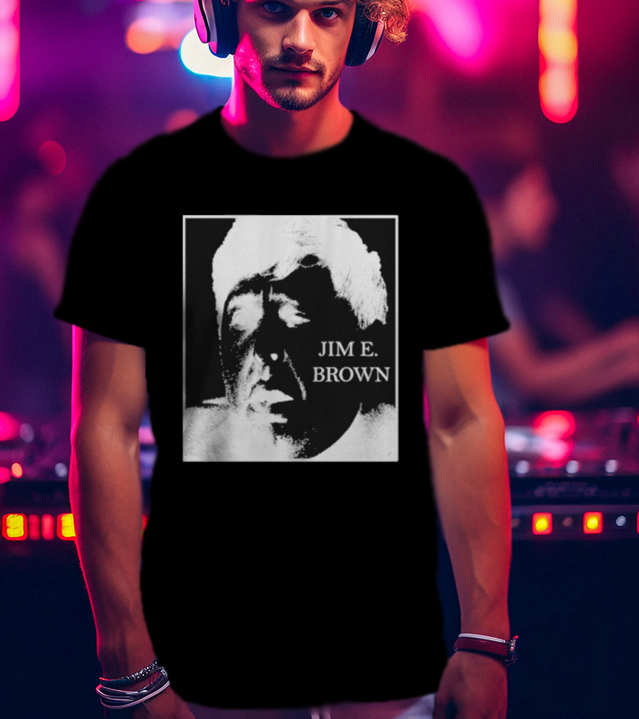 Jim E. Brown Face Monochrome High Contrast T-Shirt