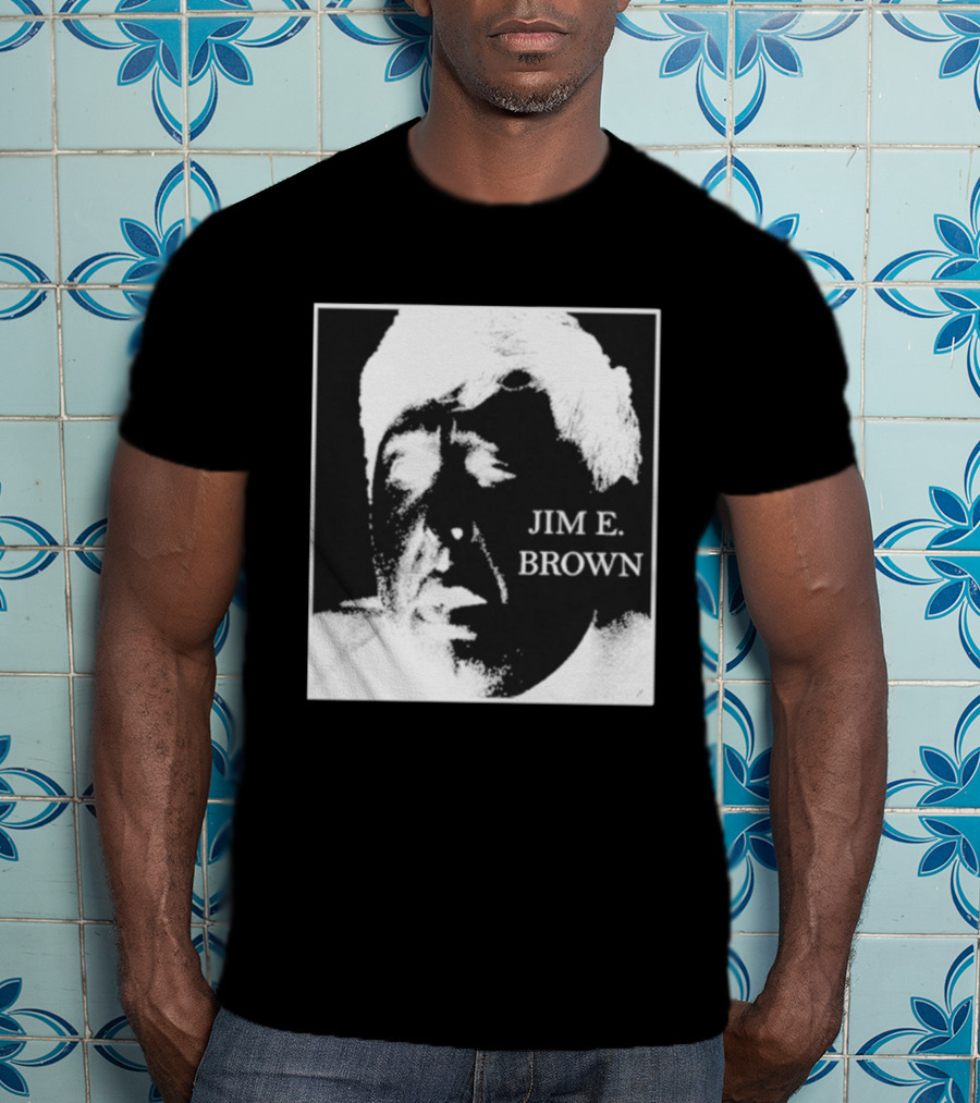 Jim E. Brown Face Monochrome High Contrast T-Shirt
