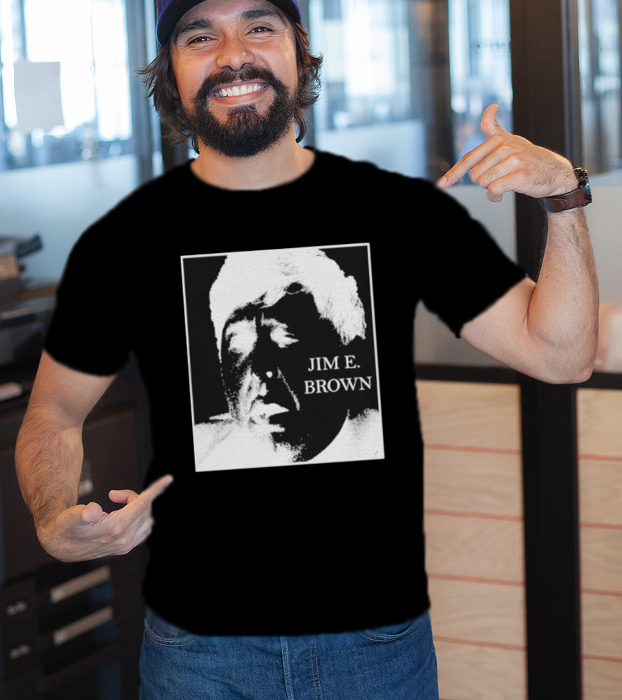 Jim E. Brown Face Monochrome High Contrast T-Shirt