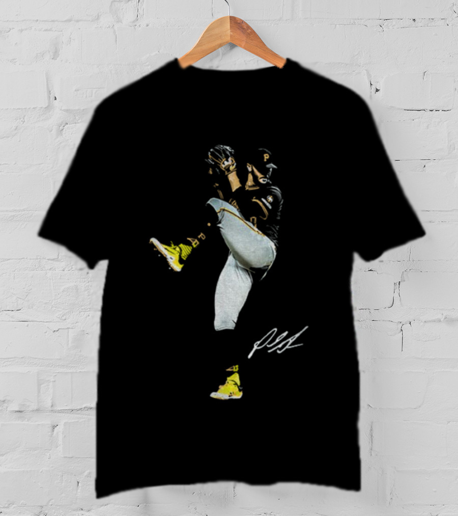 Paul Skenes Pittsburgh Pirates Pitching Action MLB Baseball Player Signature T-Shirt