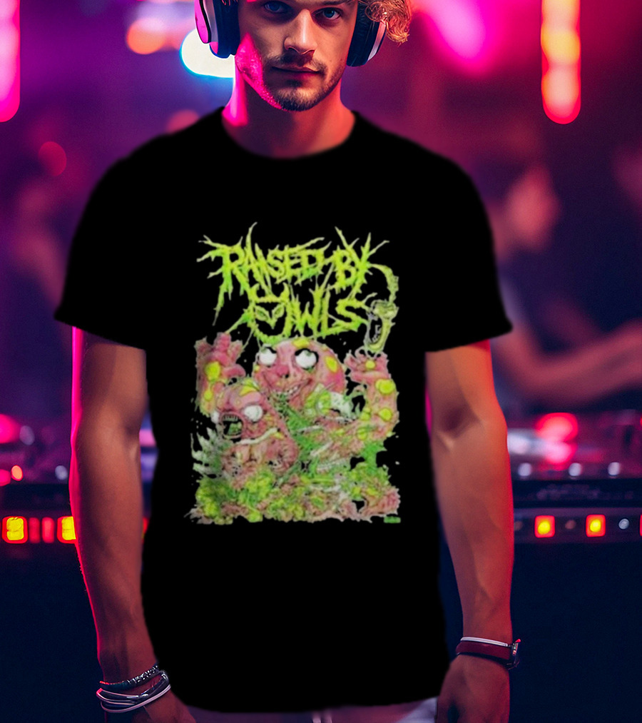 Transfusion Owls Neon Gore Monster Brutal Horror Metal T-Shirt