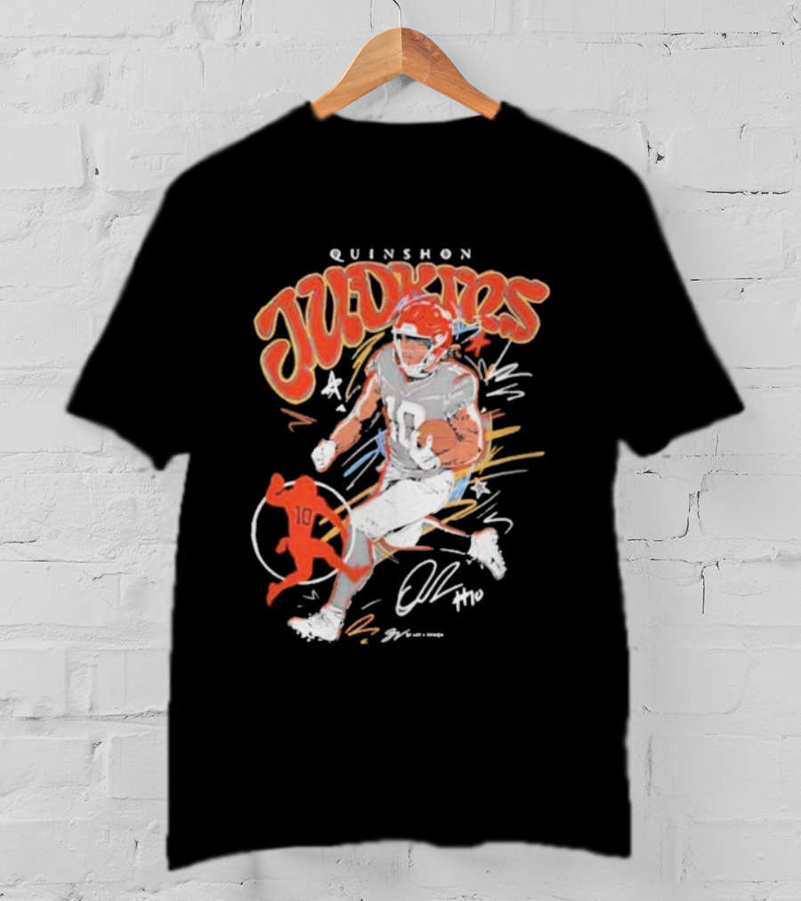 Quinshon Judkins Signature Scribble Art Cleveland Browns Football Number 4 T-Shirt