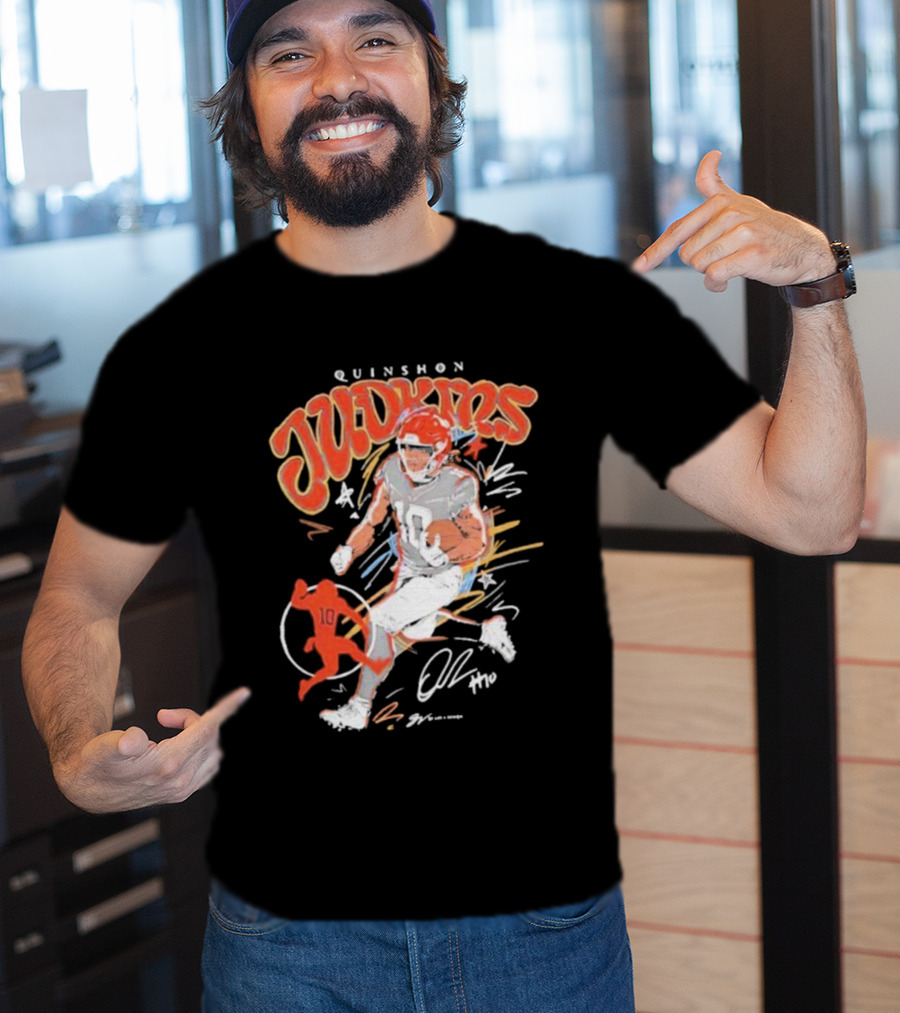 Quinshon Judkins Signature Scribble Art Cleveland Browns Football Number 4 T-Shirt