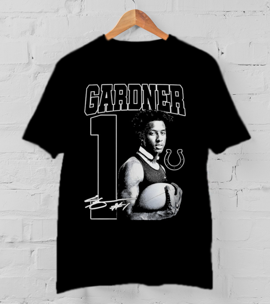 Gardner 1 Indianapolis Colts NFL Football Vintage Signature T-Shirt
