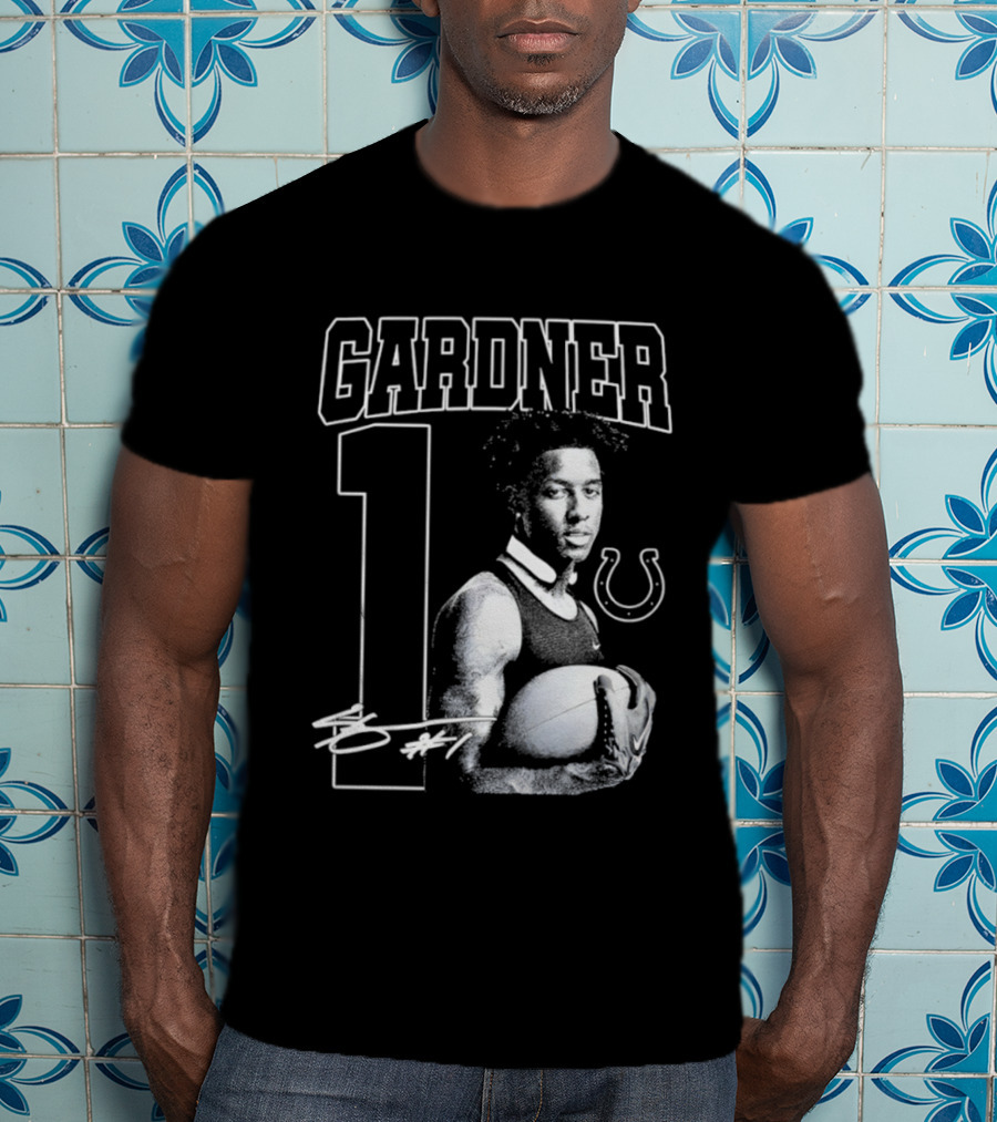 Gardner 1 Indianapolis Colts NFL Football Vintage Signature T-Shirt