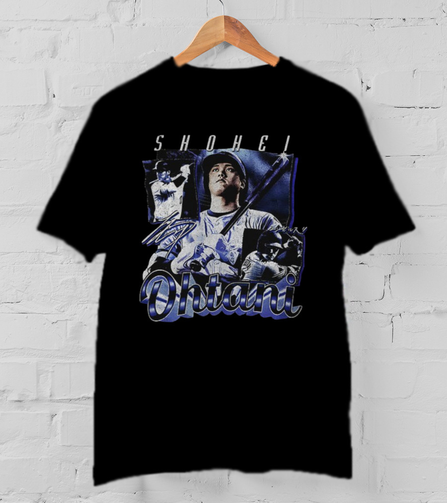 Shohei Ohtani Baseball Signature Los Angeles Dodgers Overall Print T-Shirt