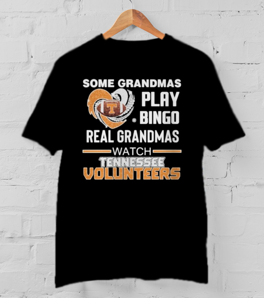 Some Grandmas Play Bingo Real Grandmas Tennessee Volunteers Football Diamond Heart T-Shirt