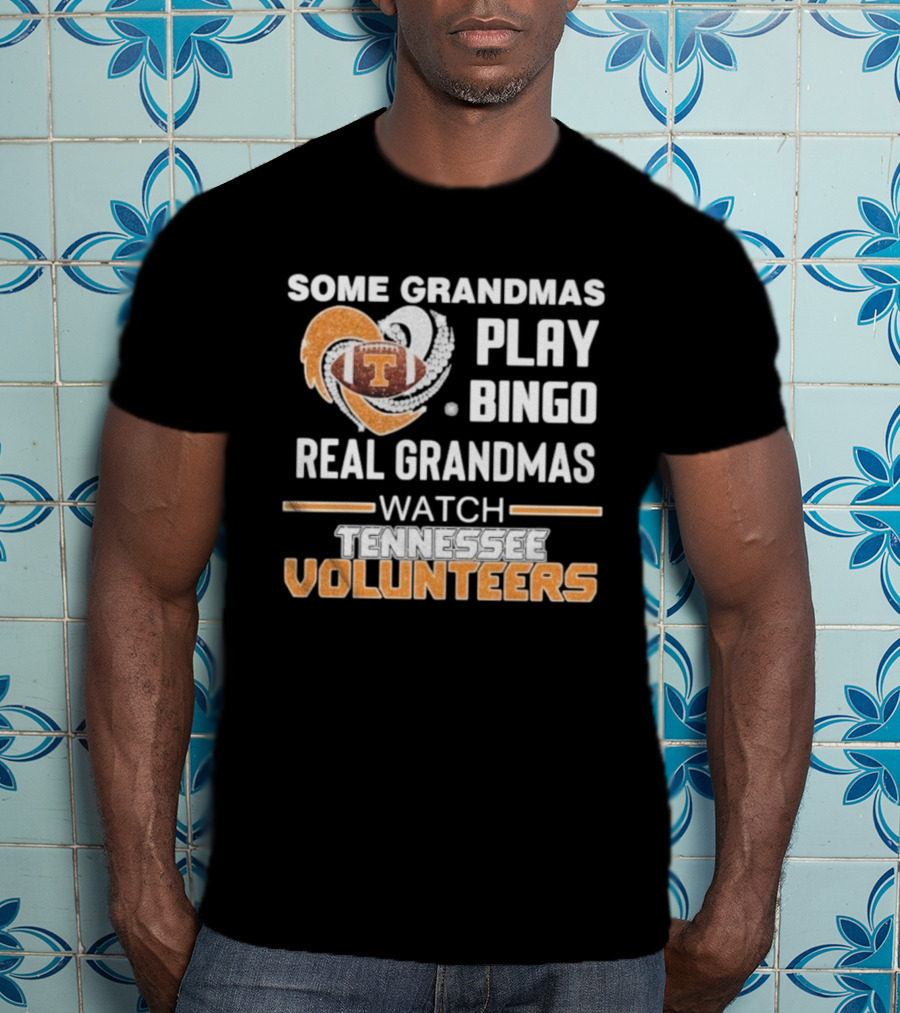 Some Grandmas Play Bingo Real Grandmas Tennessee Volunteers Football Diamond Heart T-Shirt