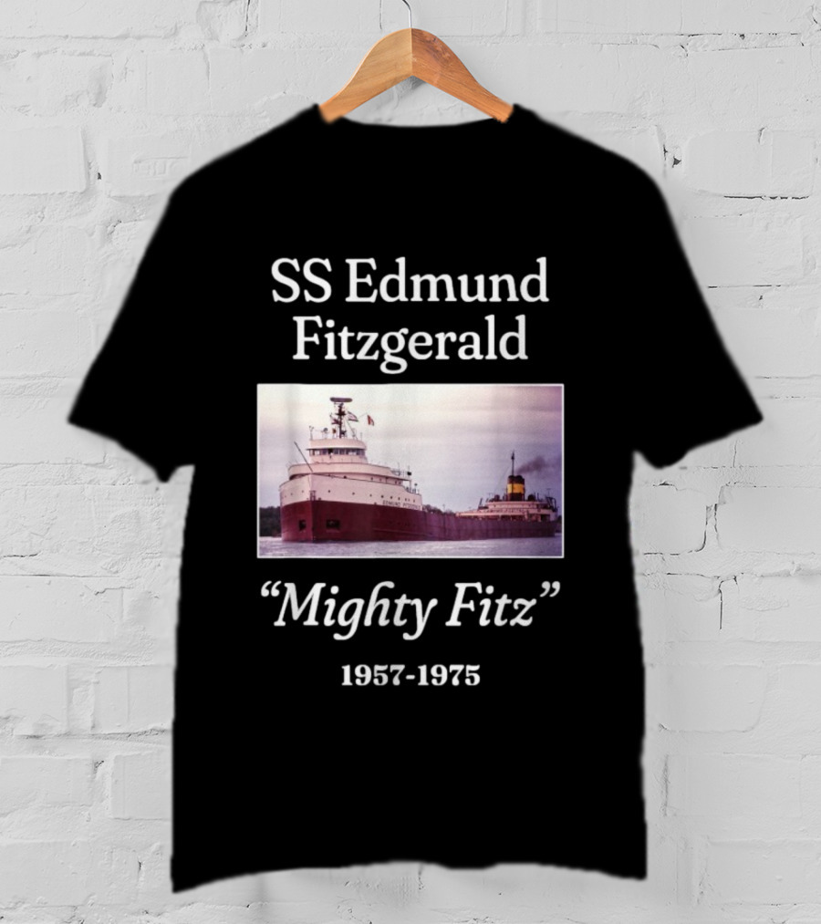 SS Edmund Fitzgerald Mighty Fitz 1957 1975 Ship Image T-Shirt