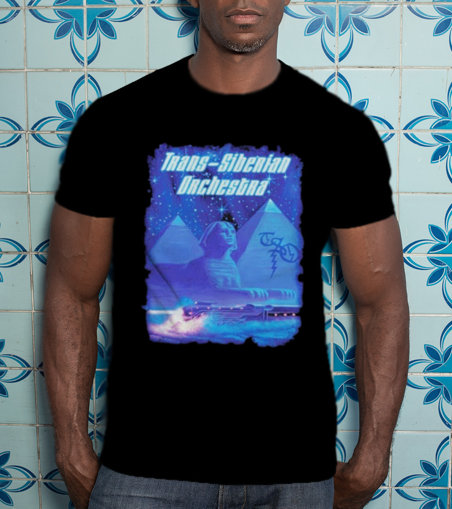 Trans-Siberian Orchestra Sphynx Train Pyramids Lightning Guitar Scene T-Shirt
