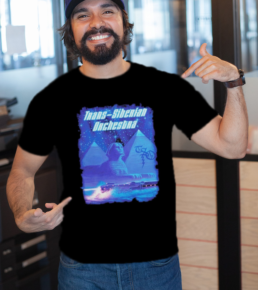 Trans-Siberian Orchestra Sphynx Train Pyramids Lightning Guitar Scene T-Shirt
