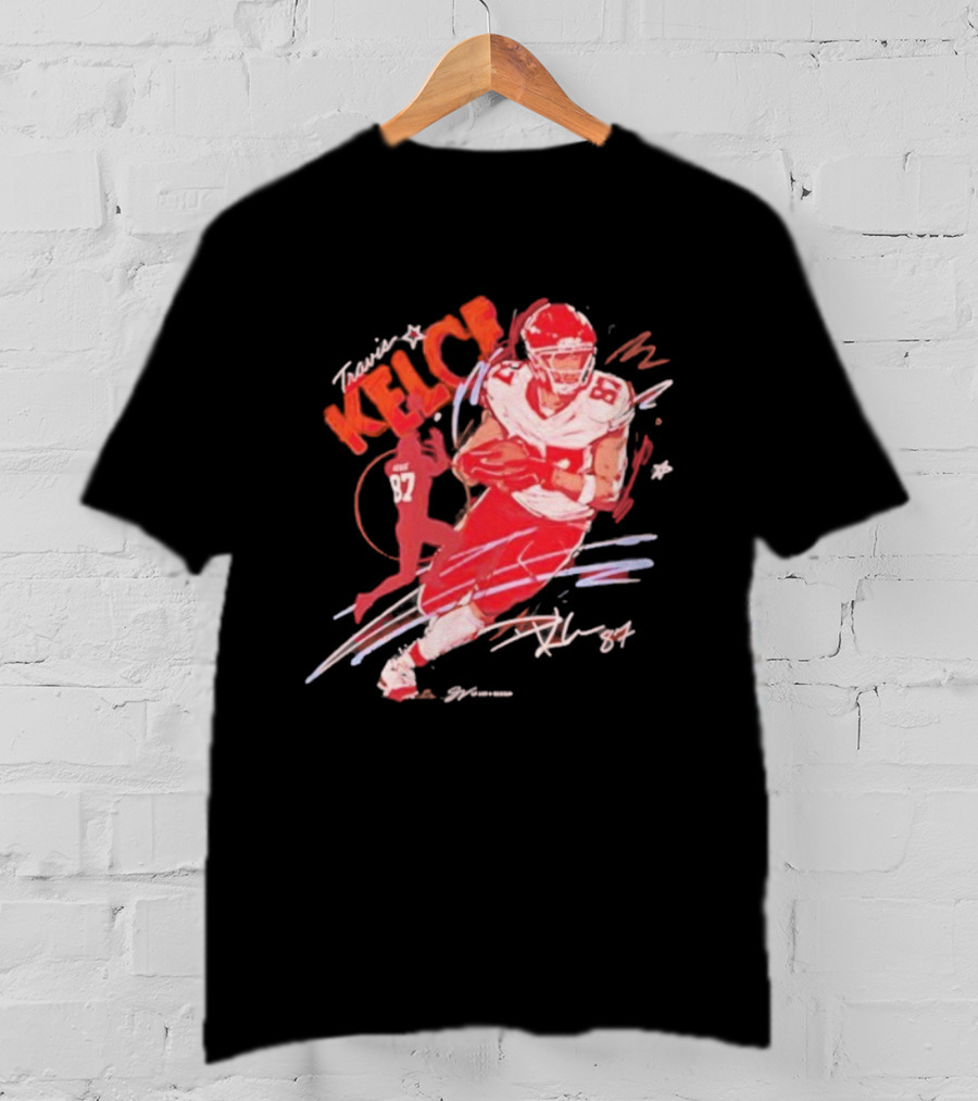 Travis Kelce Kansas City Chiefs 87 Scribble Signature T-Shirt