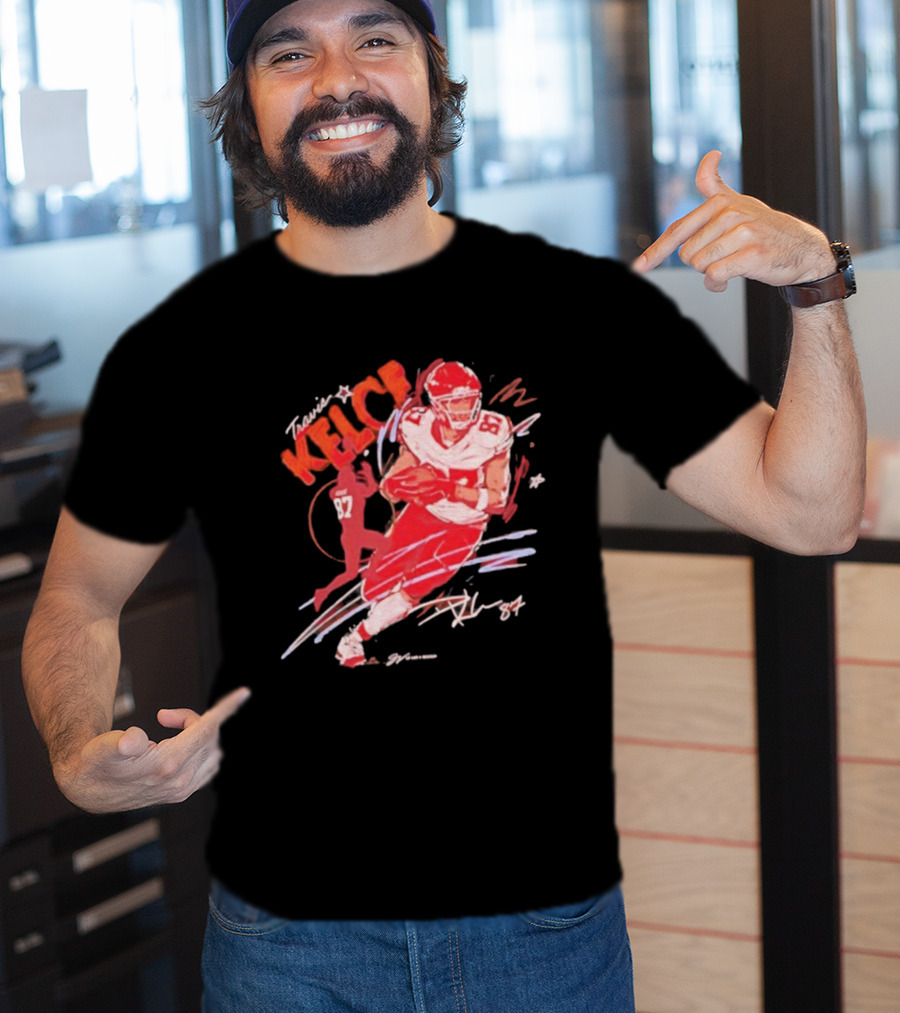 Travis Kelce Kansas City Chiefs 87 Scribble Signature T-Shirt