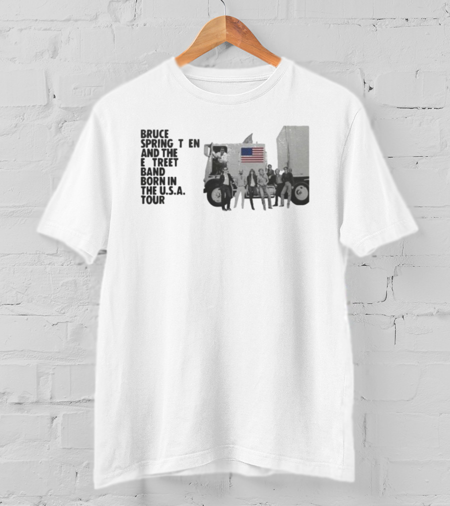 Bruce Springsteen & The E Street Band Born In The U.S.A. Tour 2025 American Flag Truck Image T-Shirt