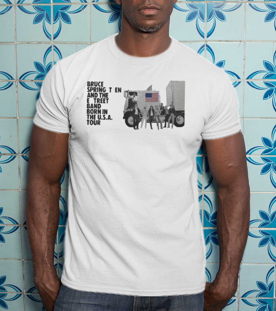 Bruce Springsteen & The E Street Band Born In The U.S.A. Tour 2025 American Flag Truck Image T-Shirt
