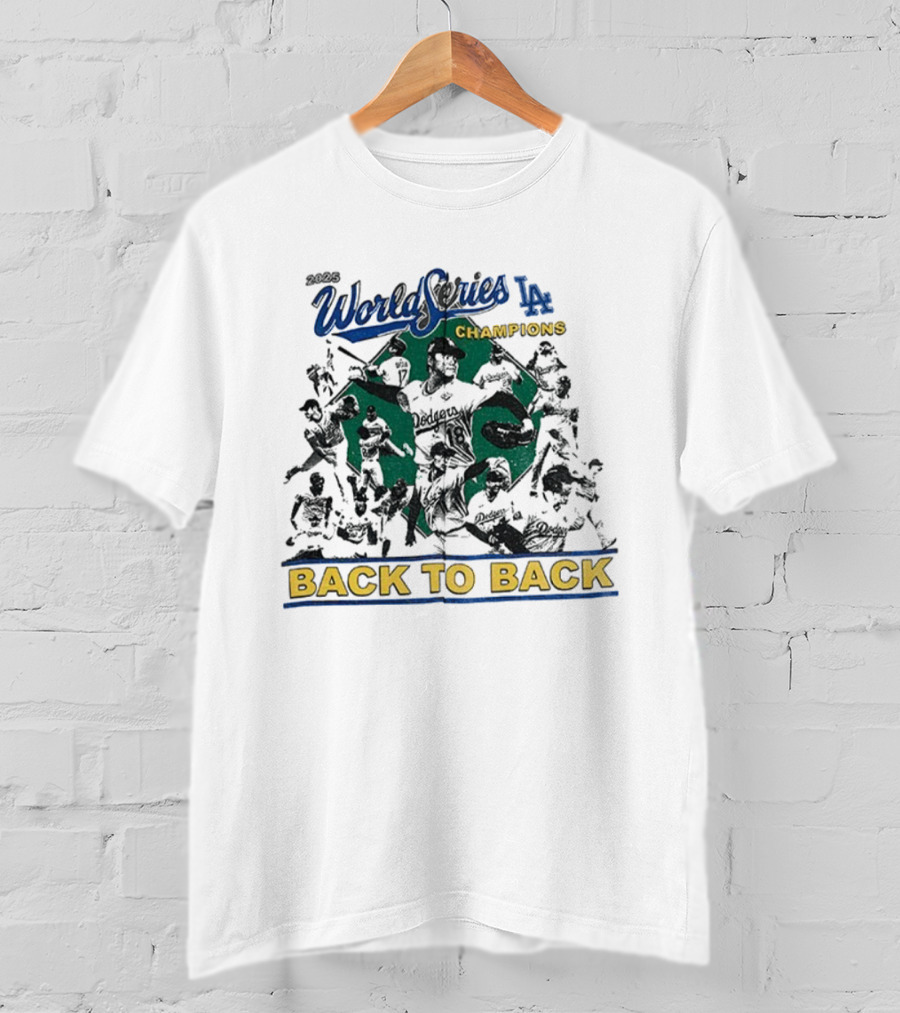 ```Los Angeles Dodgers MLB World Series Champions Back To Back 1955 2025 Vintage``` T-Shirt