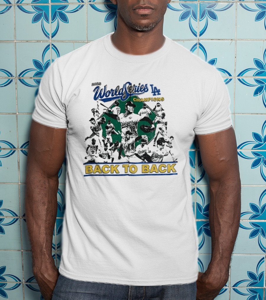 ```Los Angeles Dodgers MLB World Series Champions Back To Back 1955 2025 Vintage``` T-Shirt