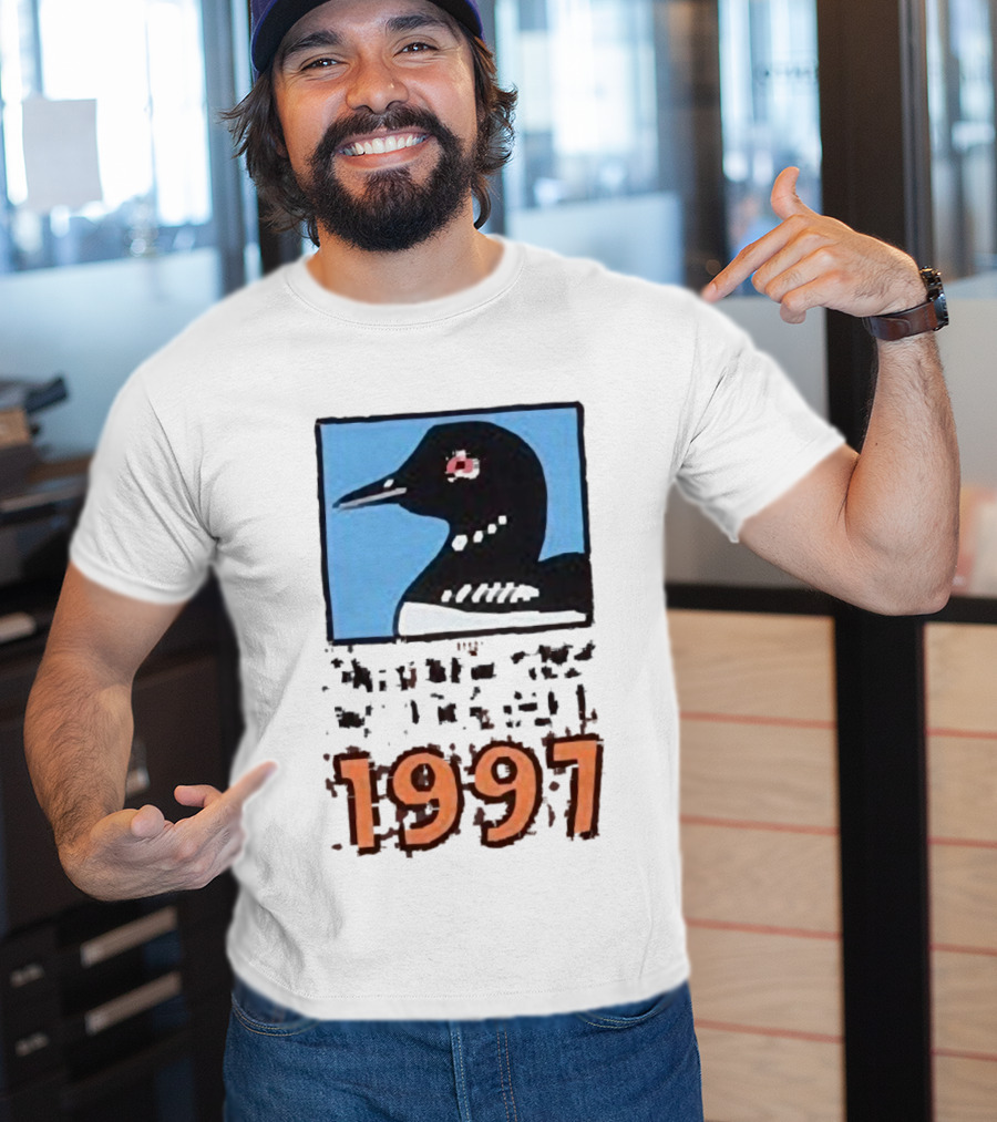 Only New York Wildlife Dept 1997 Loon Wildlife Iconic Bird Emblem T-Shirt
