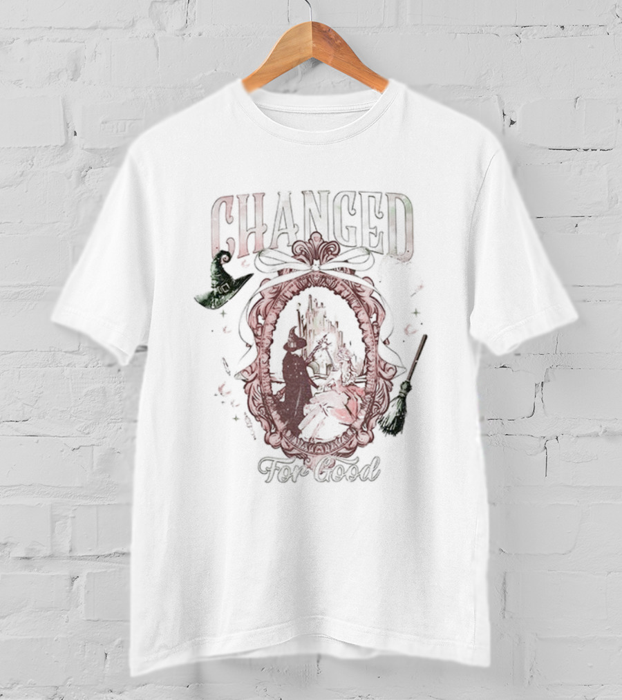 Wicked Change For Good Defy Gravity Broomstick Magic Wand Halloween T-Shirt