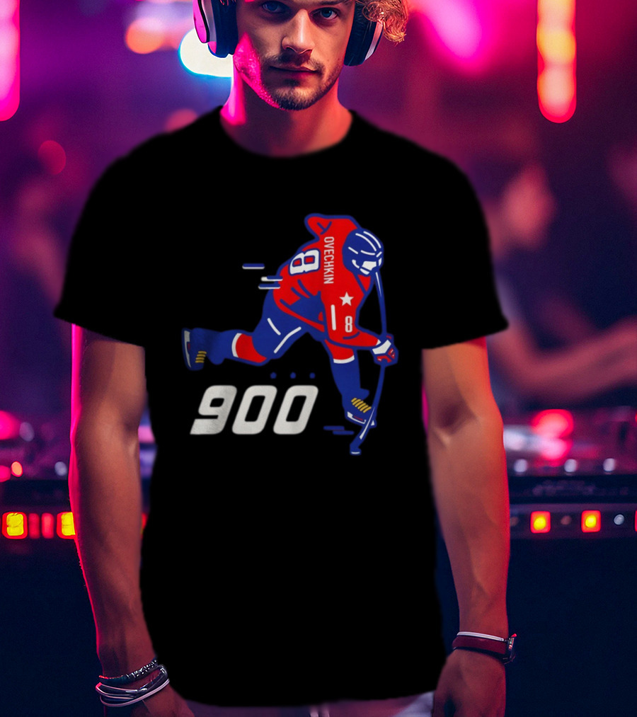 Alex Ovechkin 900 Washington Capitals NHL Hockey Player Milestone Achievement T-Shirt