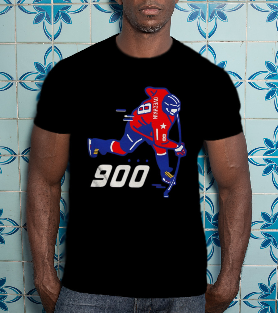 Alex Ovechkin 900 Washington Capitals NHL Hockey Player Milestone Achievement T-Shirt