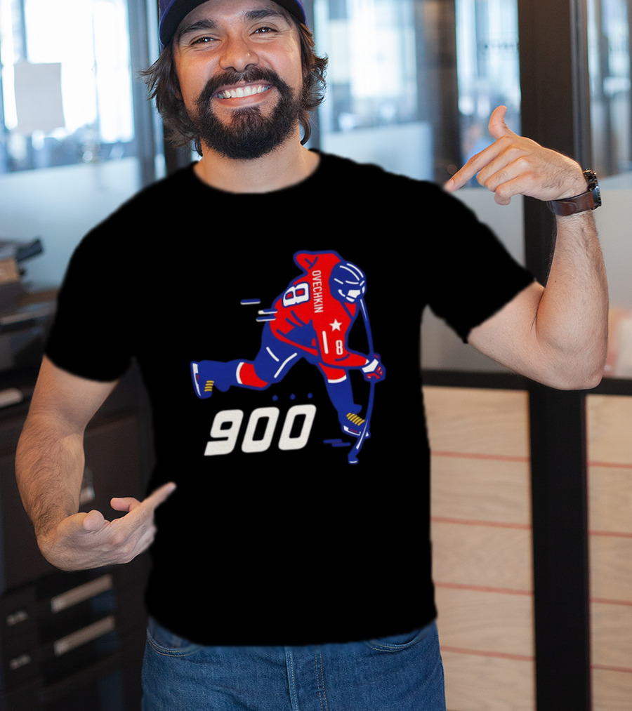 Alex Ovechkin 900 Washington Capitals NHL Hockey Player Milestone Achievement T-Shirt