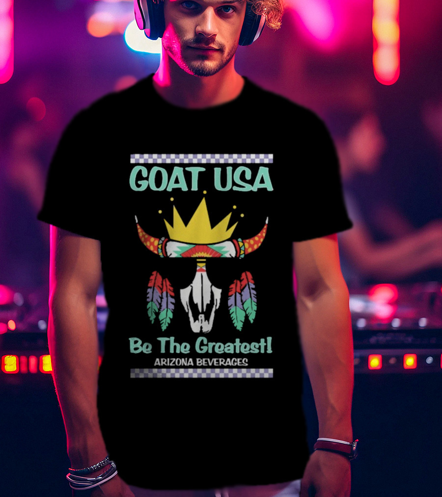 GOAT USA Be The Greatest Arizona Beverages Cow Skull T-Shirt