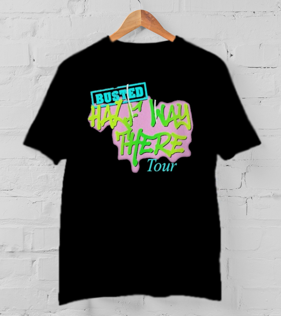 Busted Half Way There Tour Graffiti Neon Style T-Shirt