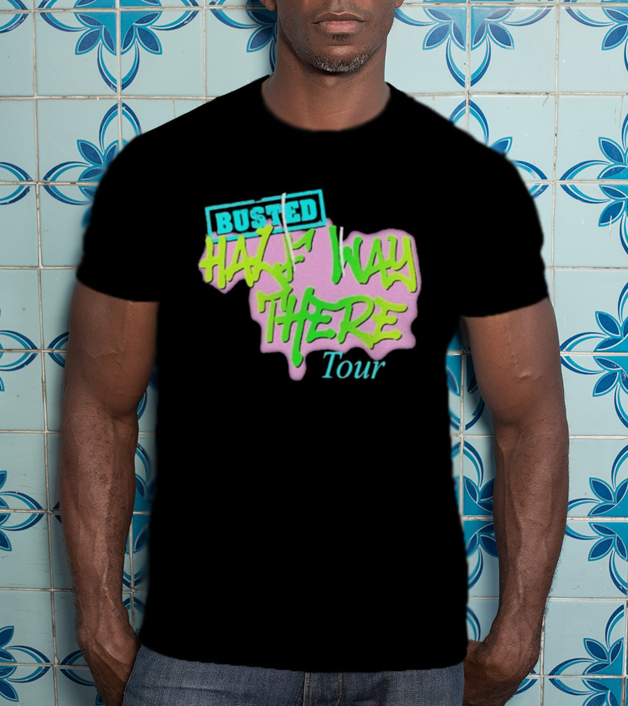 Busted Half Way There Tour Graffiti Neon Style T-Shirt