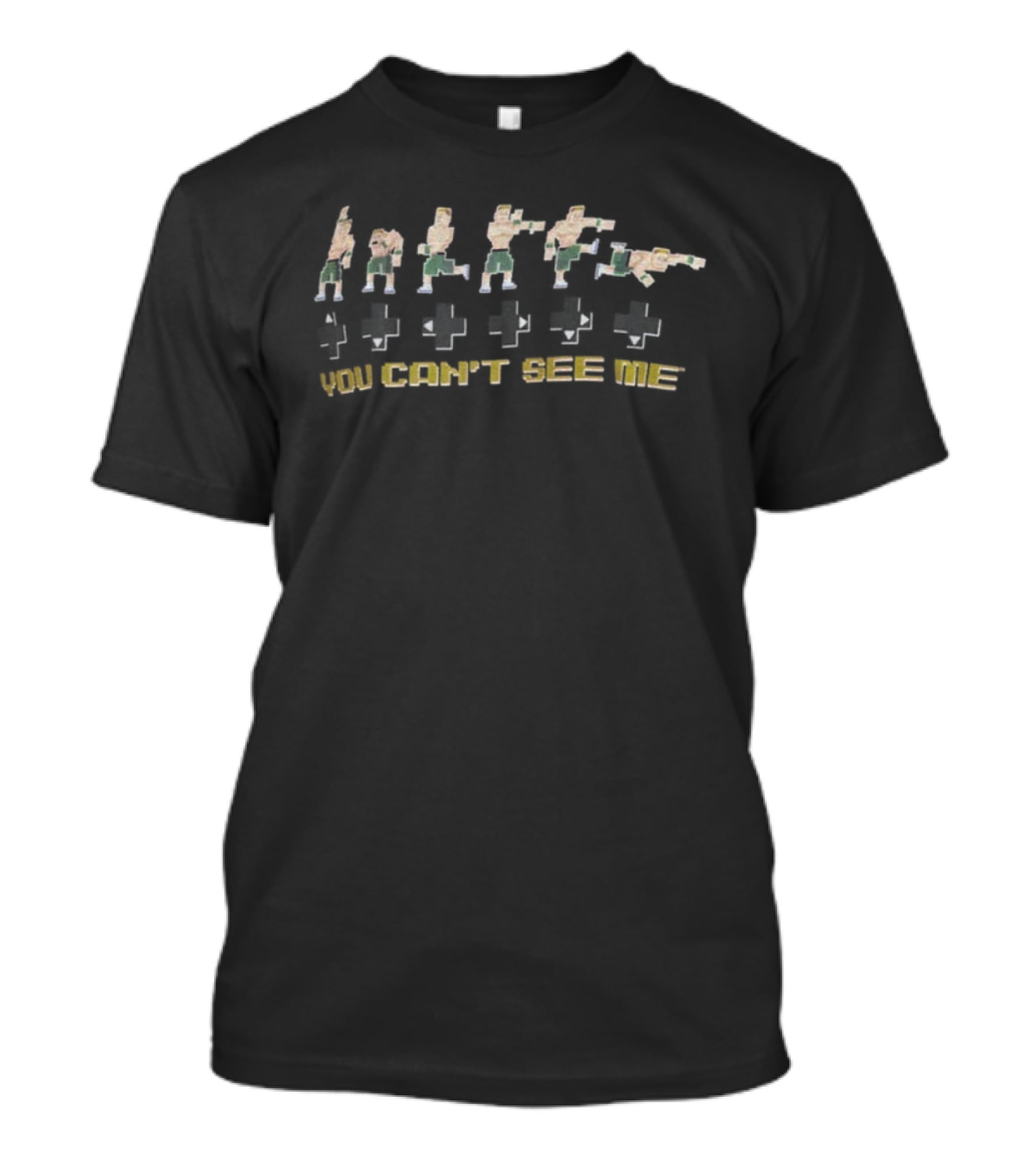 John Cena Retro 8-Bit You Can't See Me WWE Video Game Pixel Art T-Shirt