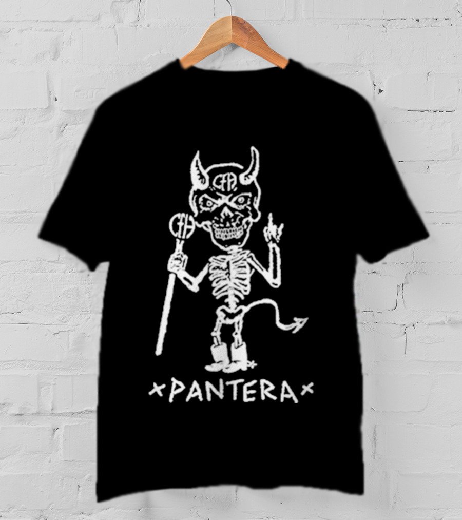 Pantera Demon Skeleton Music Band Drawing T-Shirt