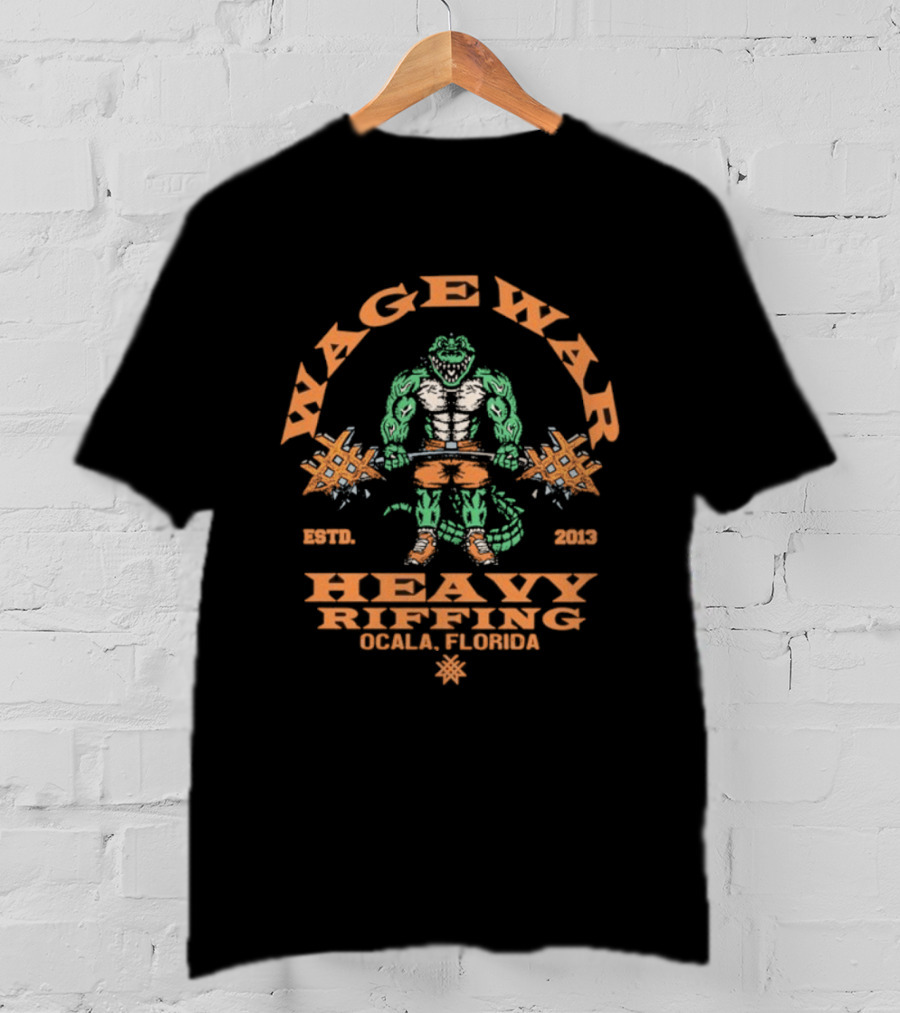 Wage War Heavy Riffing Ocala Florida Est 2013 Gator Bodybuilding Power T-Shirt