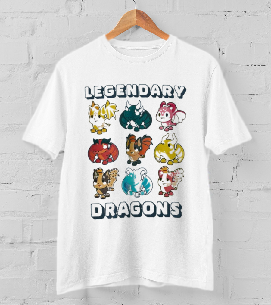 Legendary Dragons Adopt Me Colorful Characters Collection T-Shirt