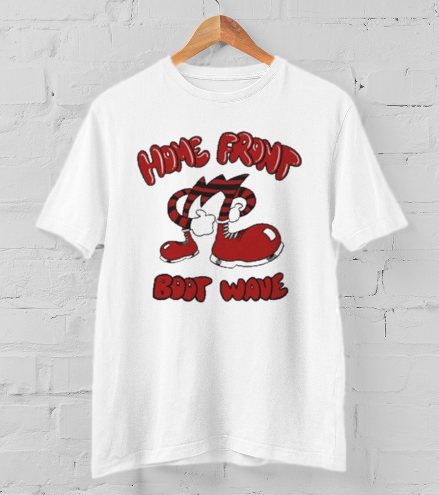 Home Front Boot Wave Red Cartoon Feet And Striped Arms T-Shirt