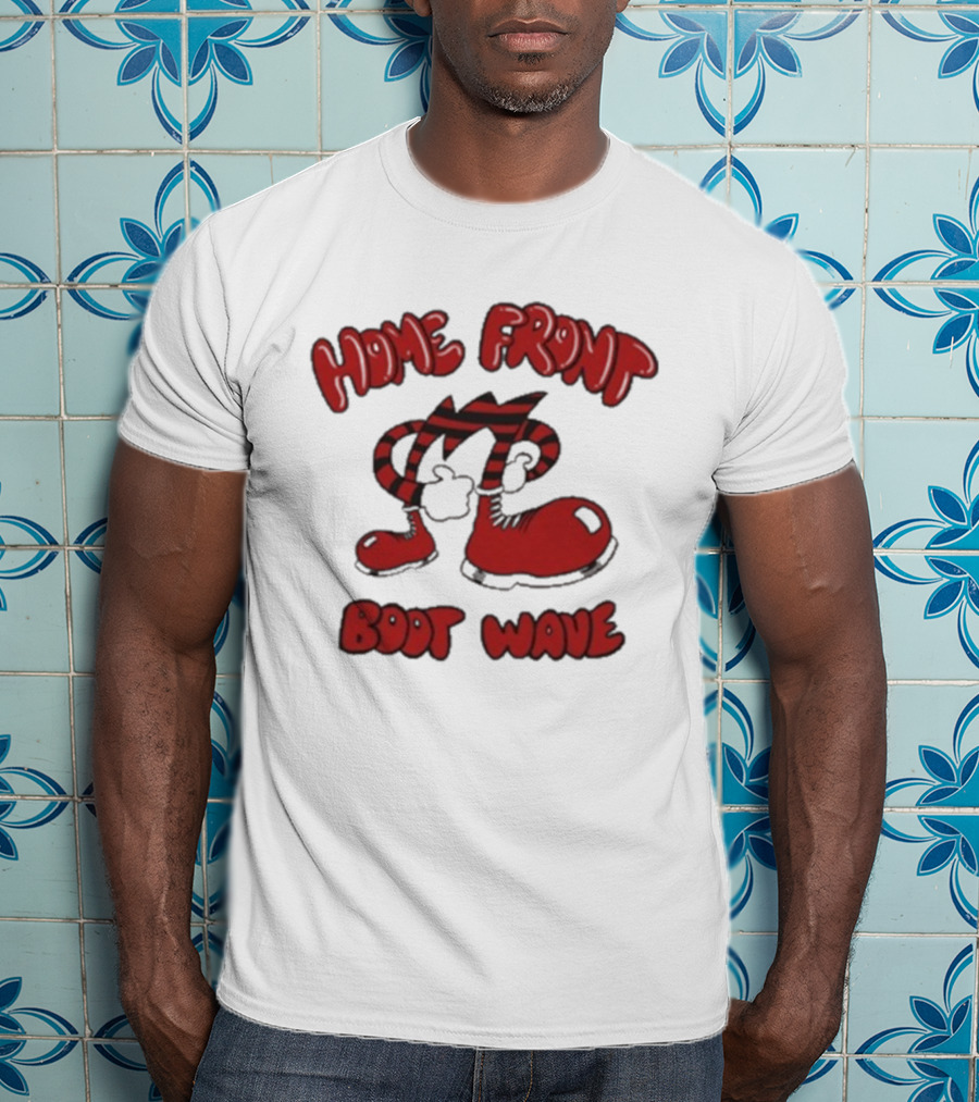 Home Front Boot Wave Red Cartoon Feet And Striped Arms T-Shirt
