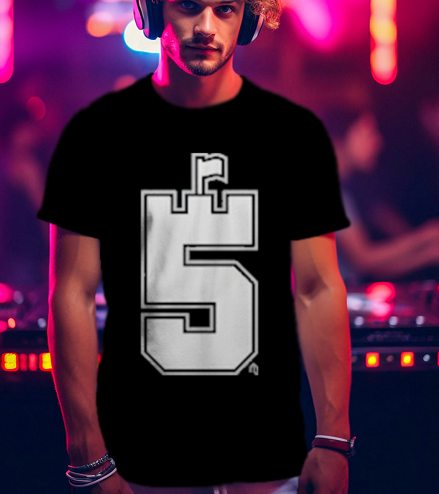 CA5TLE Number 5 Emblem With Flag Quadrant T-Shirt