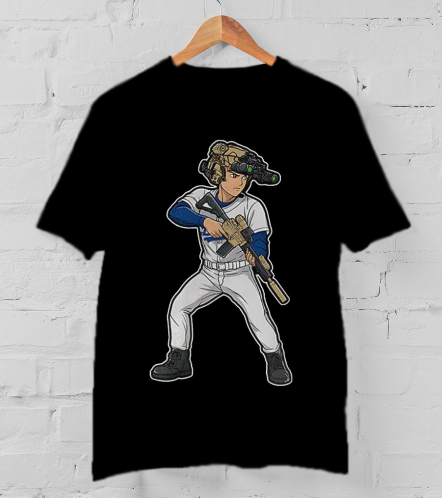 Shohei Ohtani Los Angeles Dodgers Baseball ShoTime Soldier With Tactical Gear T-Shirt