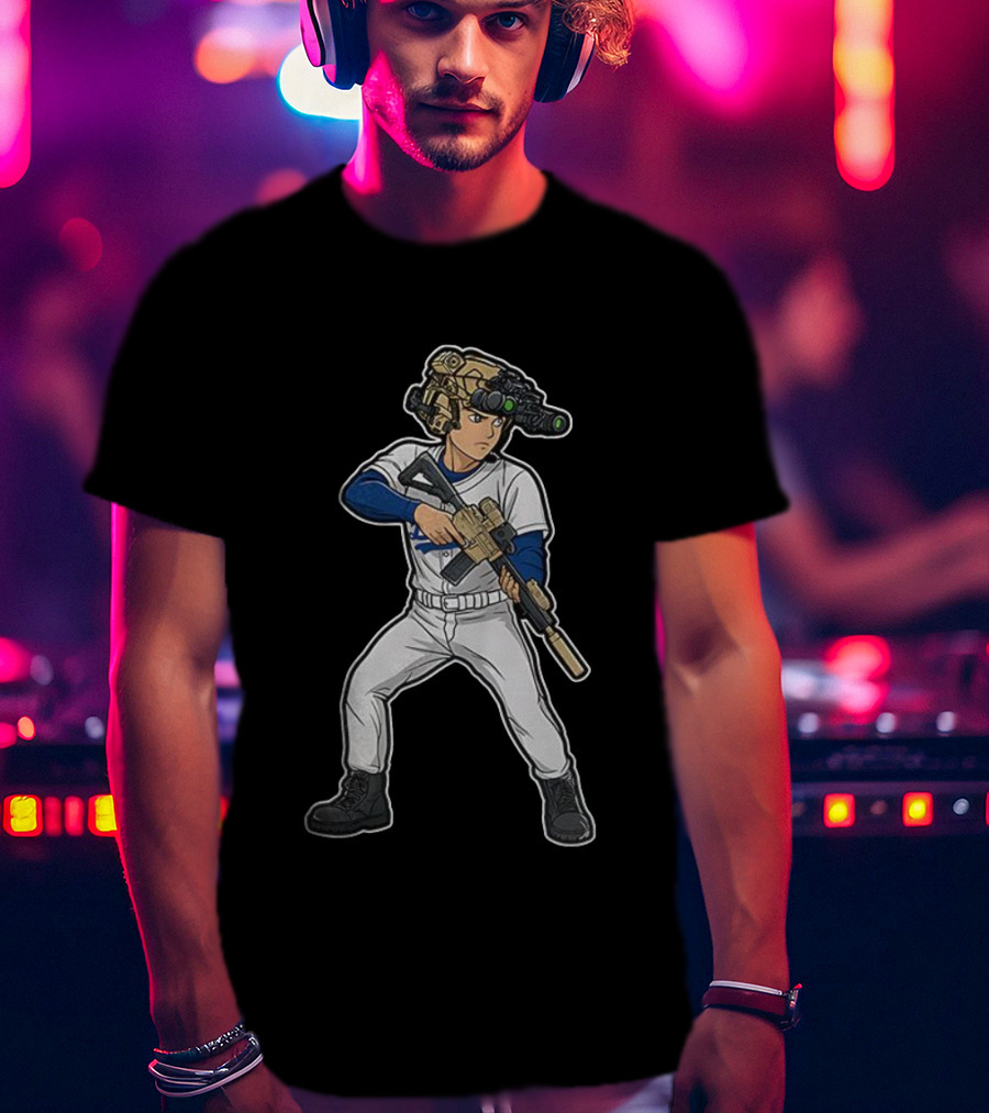 Shohei Ohtani Los Angeles Dodgers Baseball ShoTime Soldier With Tactical Gear T-Shirt