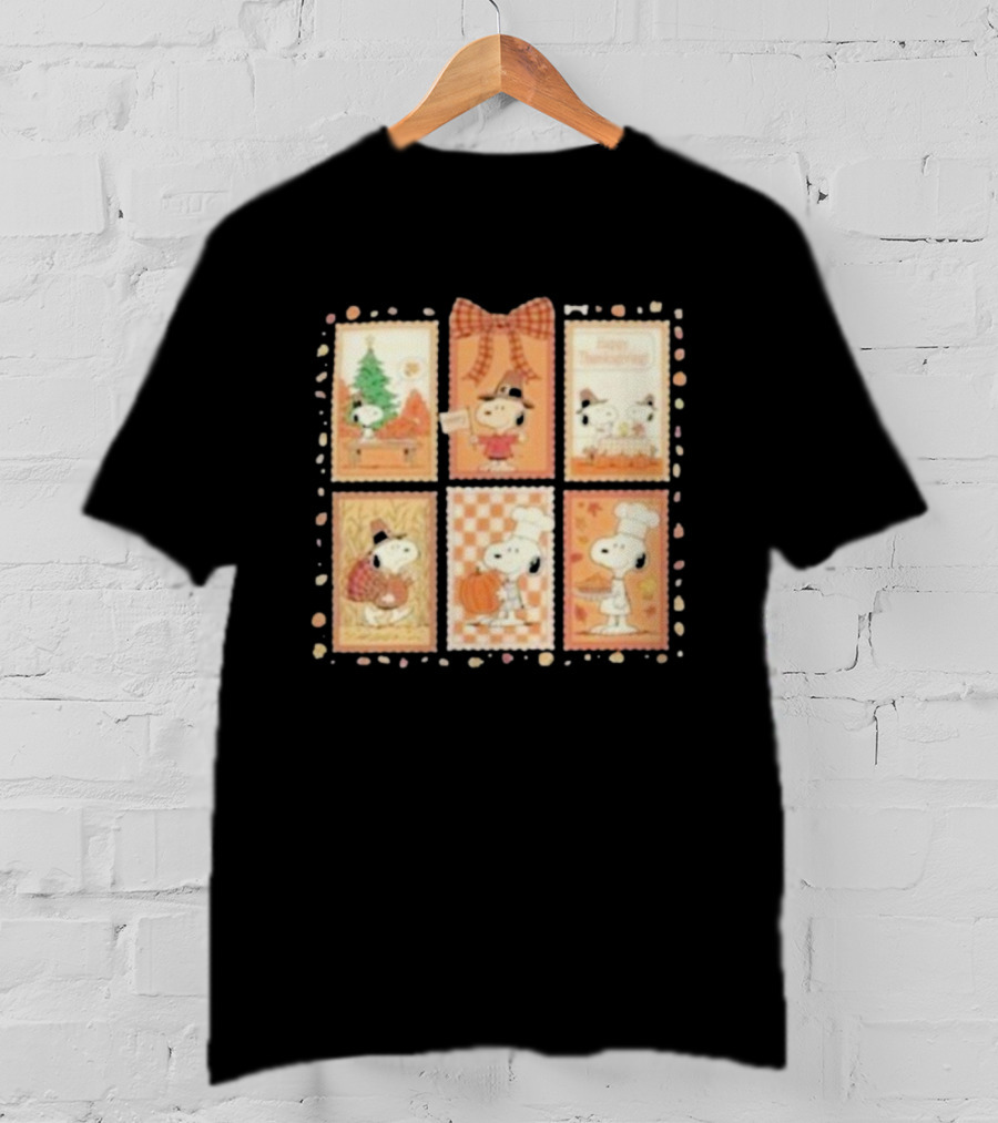 Snoopy Peanuts Thanksgiving Celebration Holiday Scenes T-Shirt
