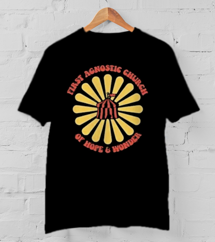 First Agnostic Church Of Hope And Wonder Radiant Sunburst Design T-Shirt