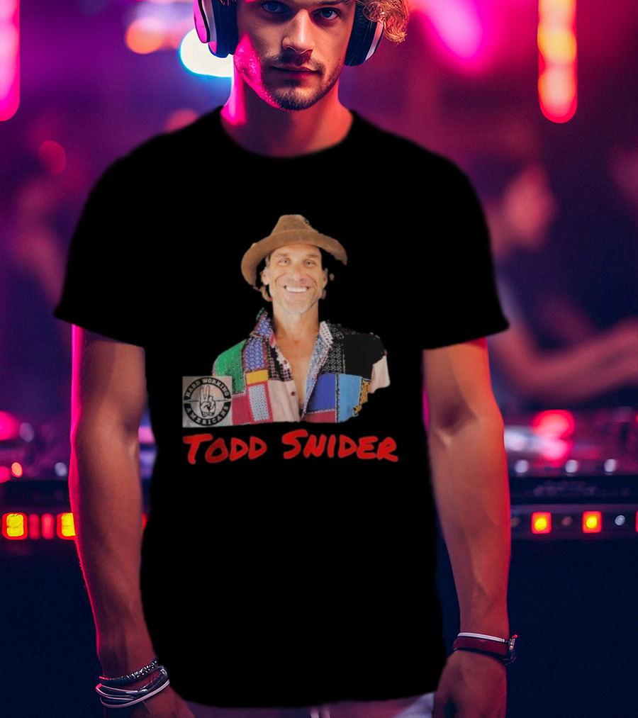 Todd Snider Hard Working Americans Patchwork Peace Sign T-Shirt