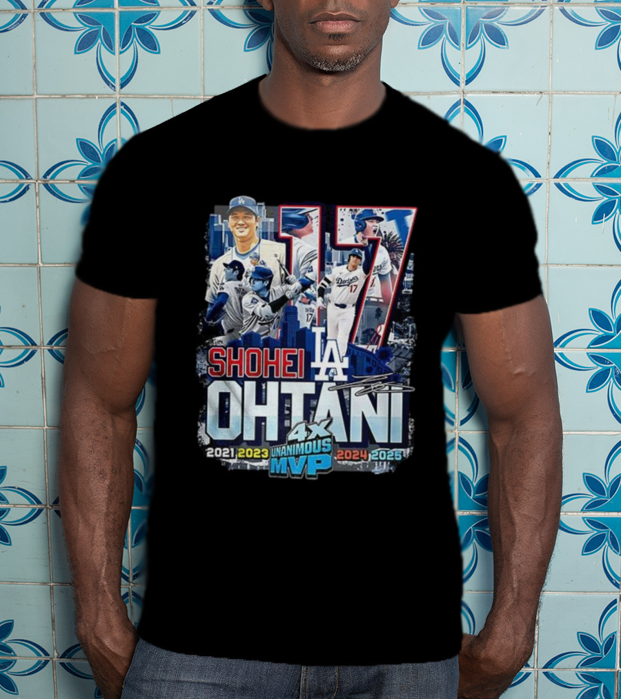 Shohei Ohtani 17 LA Unanimous MVP 2021 2023 2024 2025 Signature T-Shirt