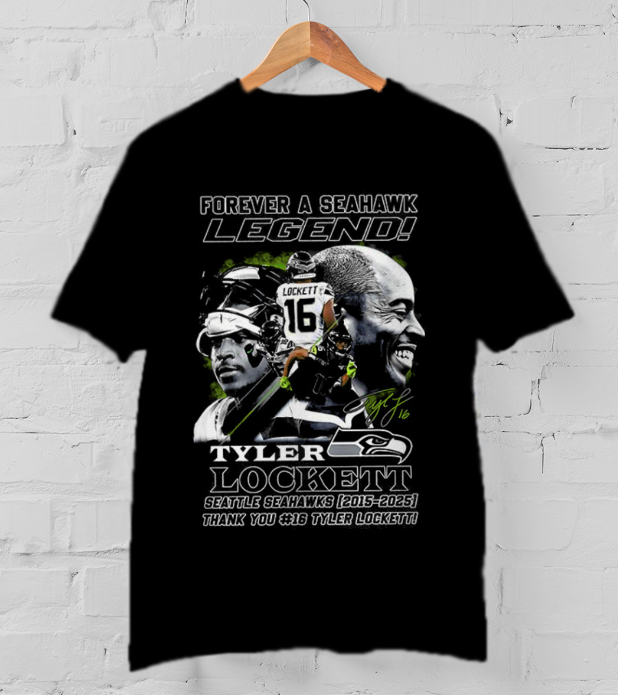 Forever A Seahawk Legend Tyler Lockett 2015-2025 Thank You 12s Signature T-Shirt