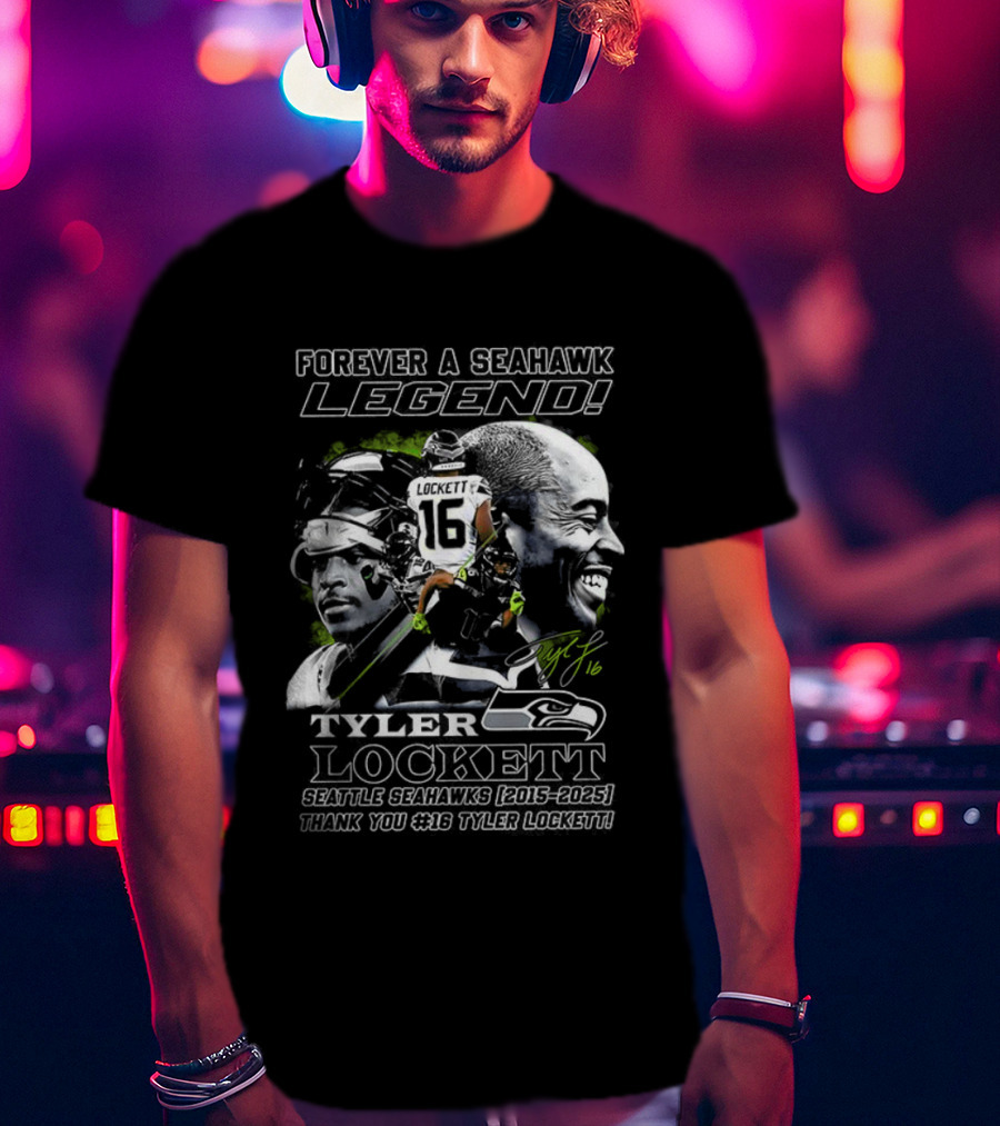 Forever A Seahawk Legend Tyler Lockett 2015-2025 Thank You 12s Signature T-Shirt